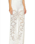 Sans Faff London Lace Flared Pants in White