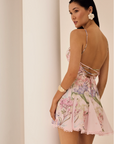Marlene Short Dress in Pink Botanic