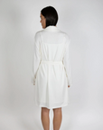 Cannes Pinstripe Robe in Off-White
