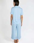 Jolene Cropped Pajama Set in Cool Blue