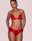 Luxe Triangle Bra in Rouge