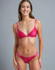 Bralet Bikini with top Split bottom Set in Magenta