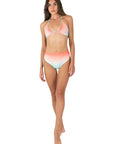 Multi Tie High Waisted Bikini Set in Oasis Coral