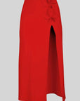 Tess Long Straight Skirt in Cherry