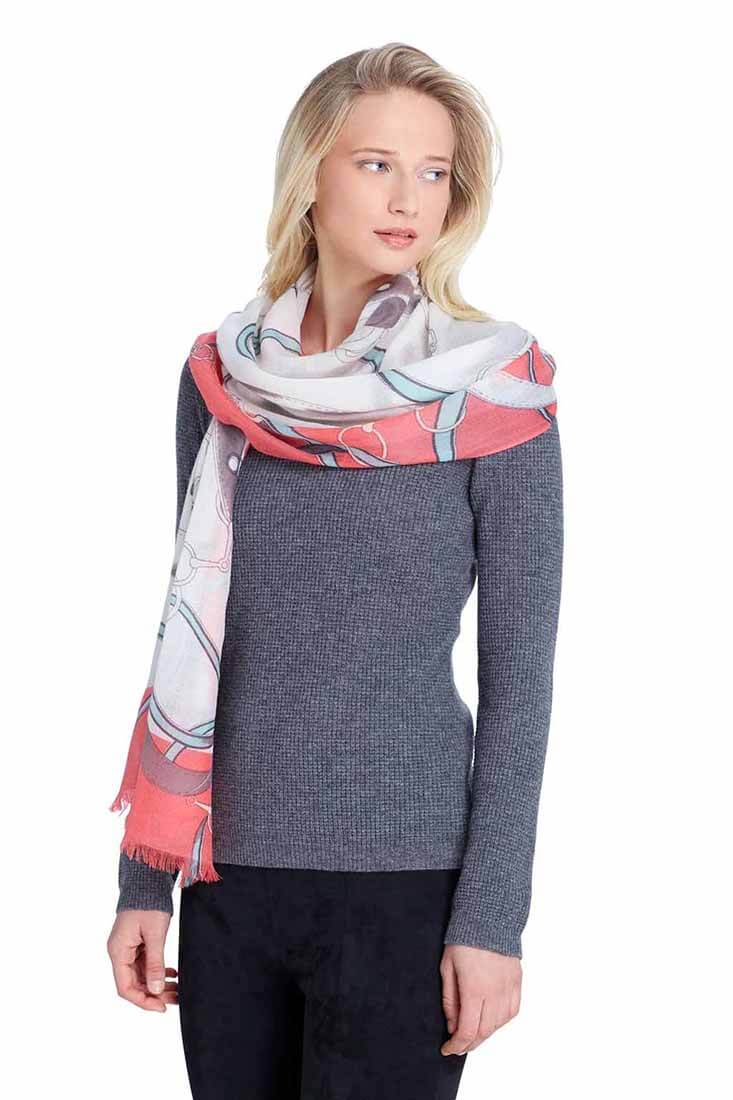 Alpine Cashmere Cavallo Shawl Color: Periwinkle, Strawberry, Fuchsia, Turquoise, Teal  at Petticoat Lane  Greenwich, CT