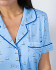 Jolene Cropped Pajama Set in Antigua