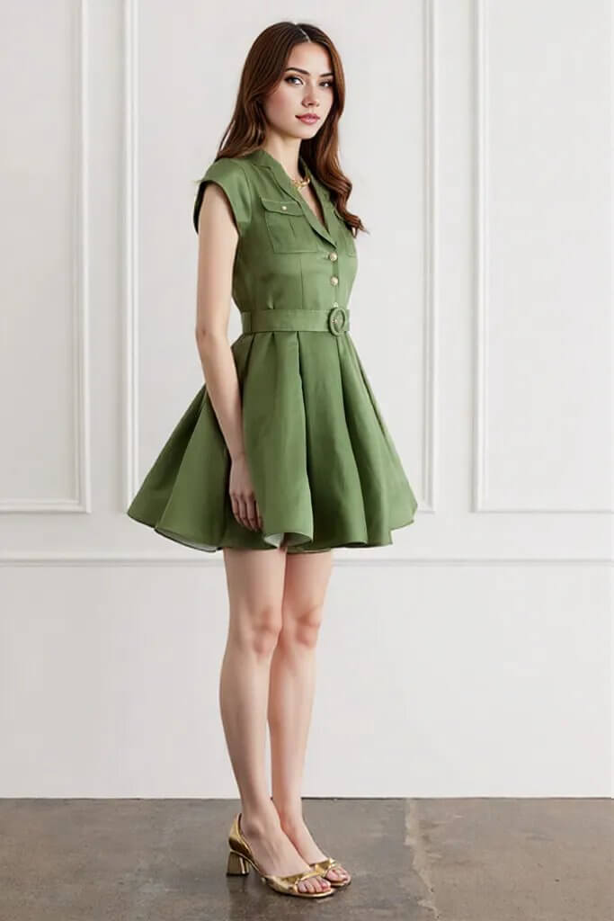 Aqua Blu Juliette Mini Dress in Green