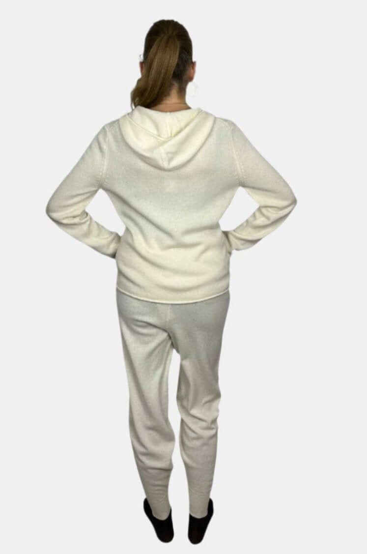 Arlotta Luxe Gauge Hoodie Jacket and Sweatpant Set in Ivory