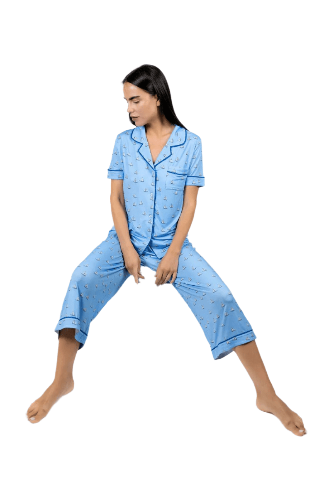 Aspen Dream Jolene Cropped Pajama Set in Antigua