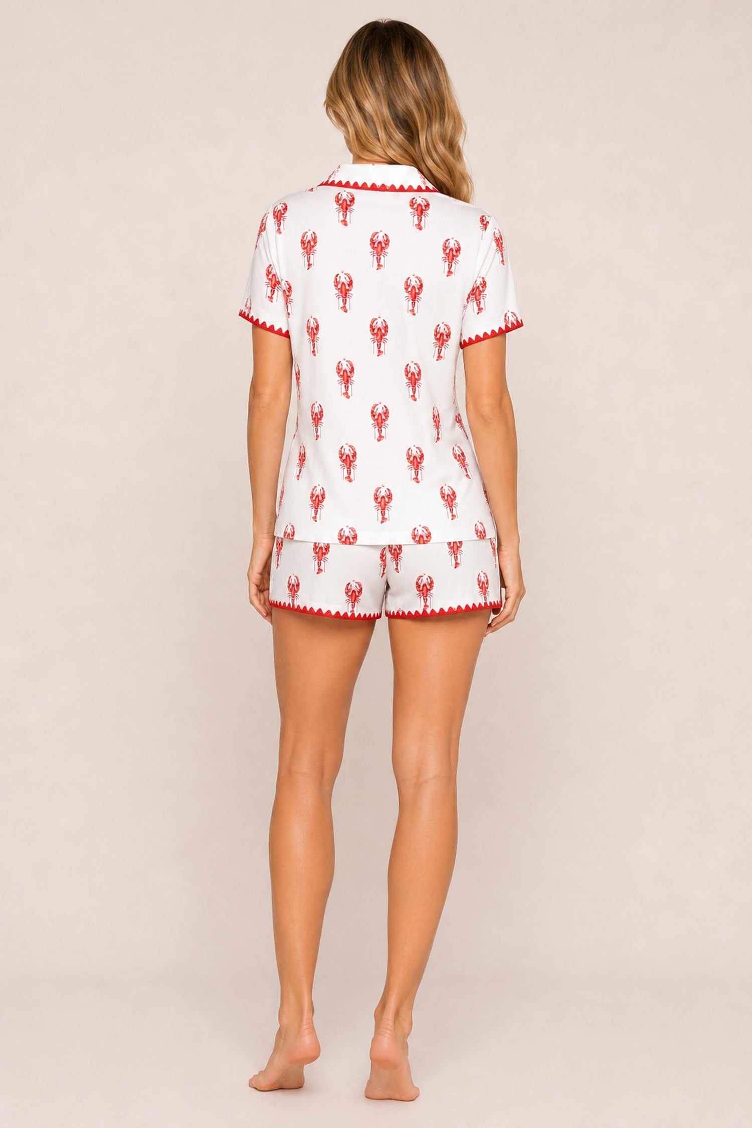 Lobster Print Short PJ Set