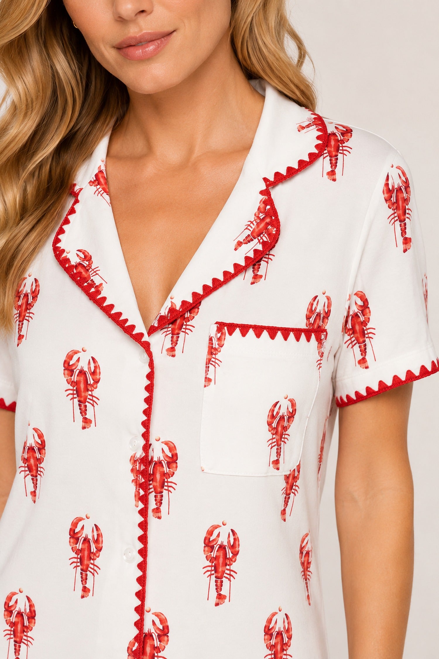 Lobster Print Short PJ Set