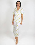 Aspen Dream Pineapple Print Cropped Pajama Set