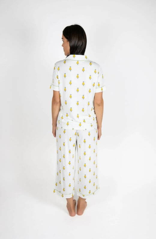 Aspen Dream Pineapple Print Cropped Pajama Set