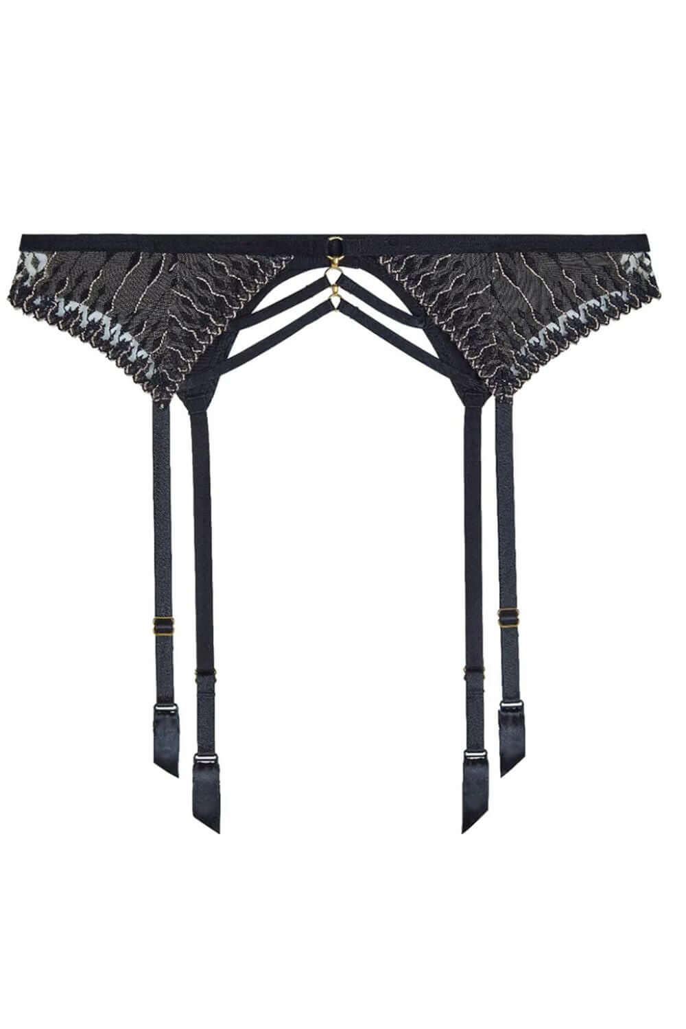 Aubade Voodoo Kiss Suspender Belt in Millenium Black