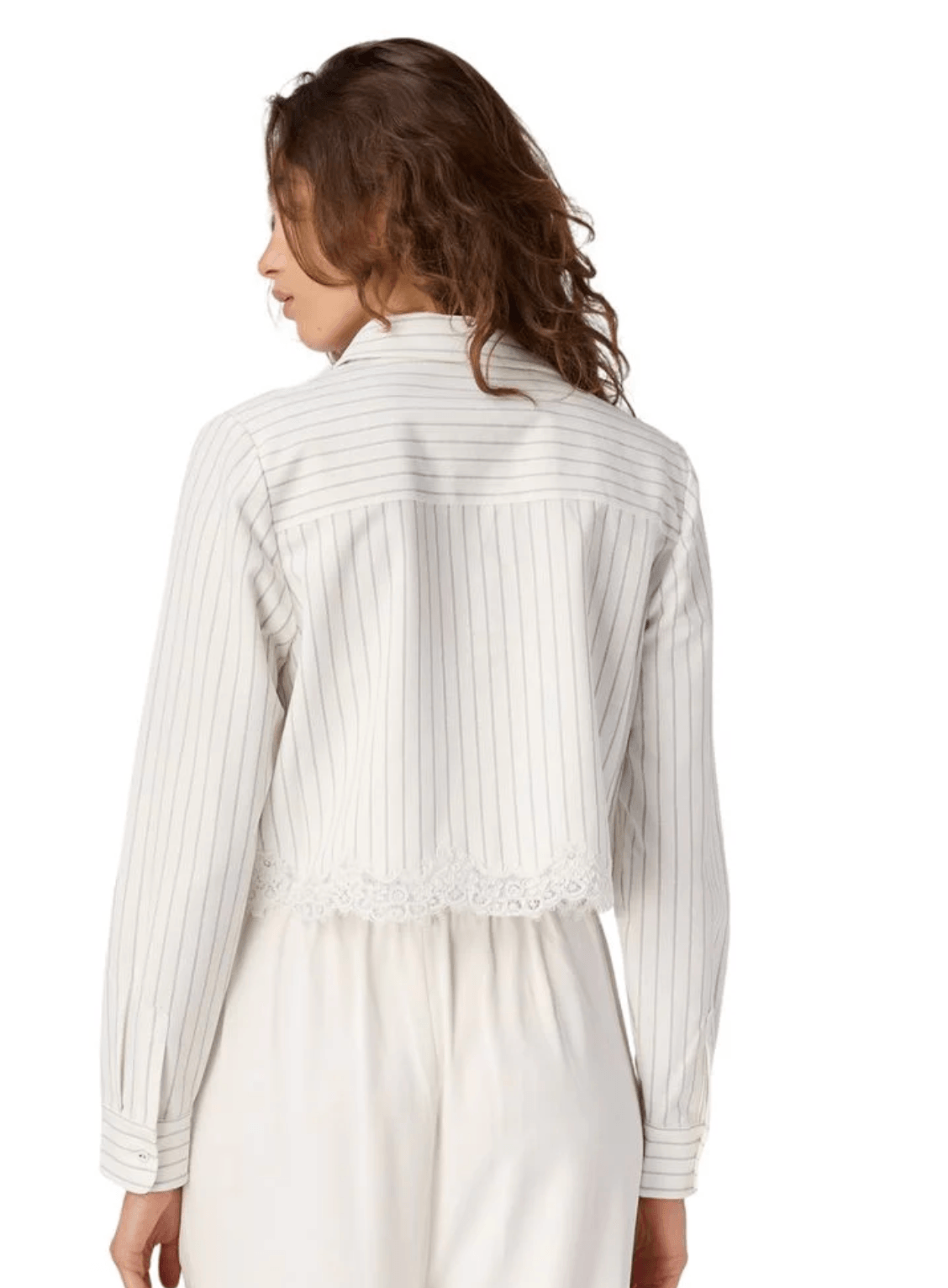 Cami NYC Callum Button Down in White Pinstripe