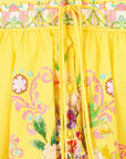 Camilla Deep V-Mini Dress in Lady Limonada