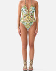 Camilla Halter Neck One-Piece Swimsuit in Wanderlust Empire