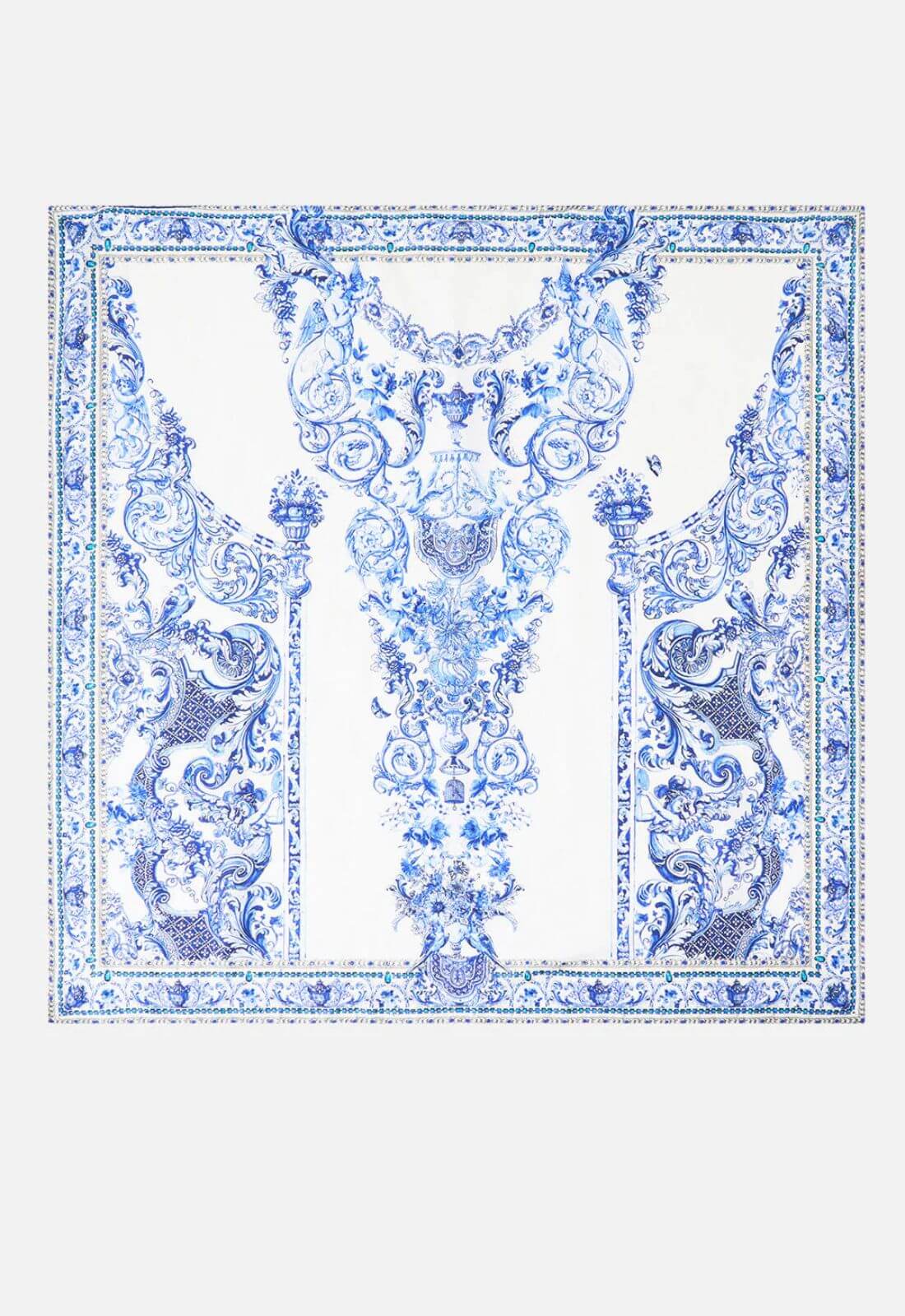 Camilla Large Silk Square Scarf in Ceramic Panoramic
