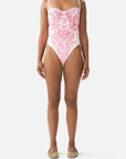 Camilla Ruched Cup Underwire One-Piece Swimsuit in Livin La Vida Rosa