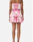 Camilla Shirred Waist Mini Dress in Livin La Vida Rosa