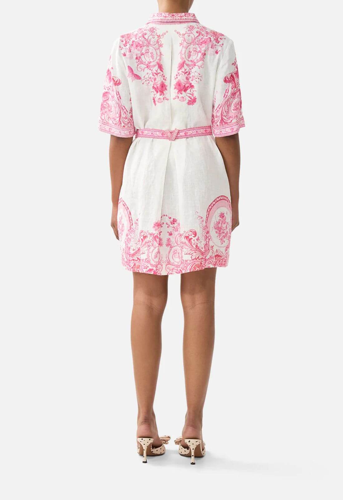 Camilla Short Shirt Dress in Livin La Vida Rosa