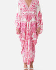 Camilla T Shape Long Kaftan in Livin La Vida Rosa