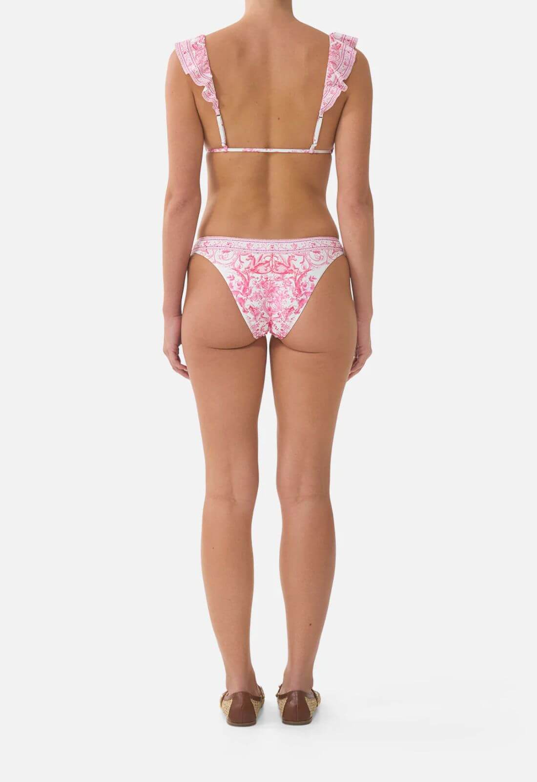 Camilla Tie Front Tri Bikini in Livin La Vida Rosa
