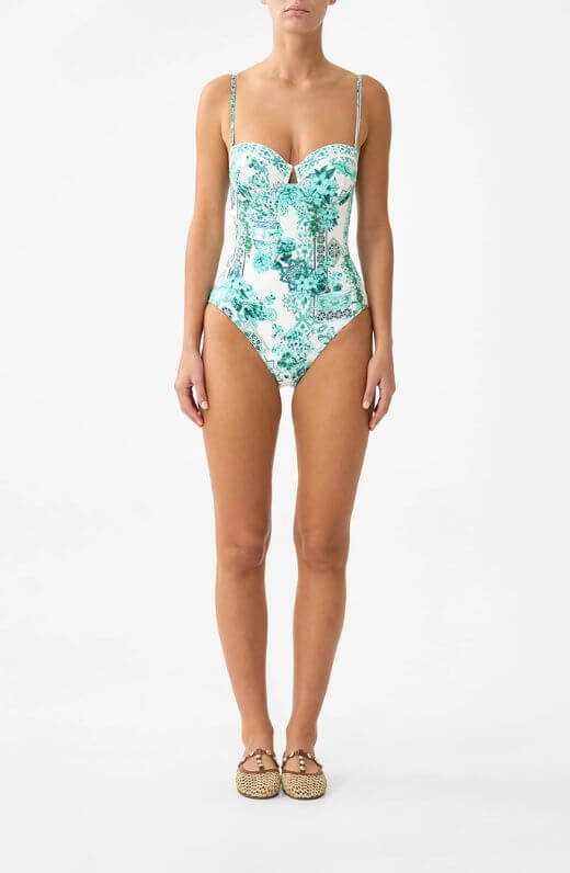 Camilla Underwire Molded Cup One Piece Swimsuit in Balearic Bebe