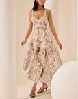 Charo Ruiz Iraso Long Dress in Cream Botanic