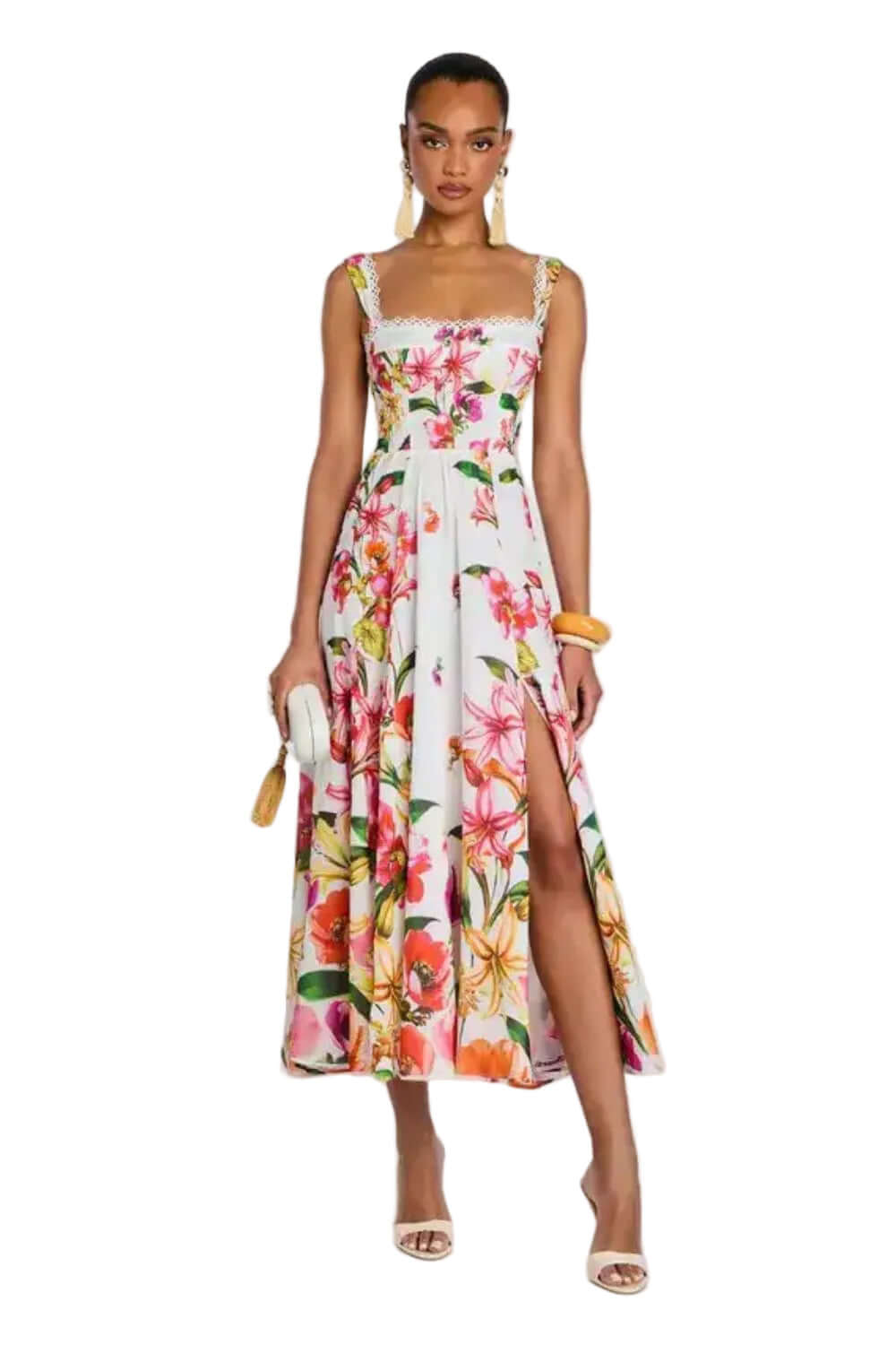 Charo Ruiz Long Dress Maui in White Bliss