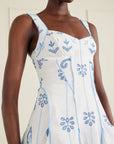 Charo Ruiz Short Arissa Dress in White & Blue