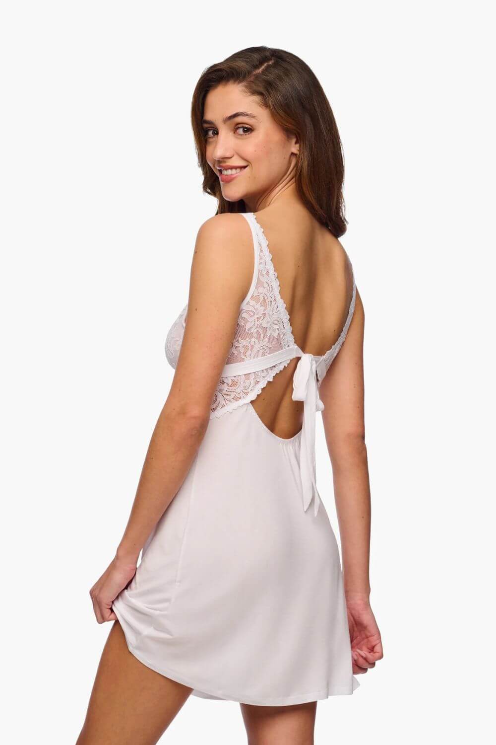 Cosabella Carmela Plunge Chemise in White