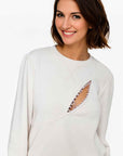 Cami NYC Haru Pearl Sweatshirt Color: Ceramic Size: XS, S, M, L at Petticoat Lane  Greenwich, CT