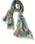 Alpine Cashmere Cavallo Shawl Color: Teal  at Petticoat Lane  Greenwich, CT