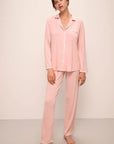 Frida Long PJ Set in Silver/Pink