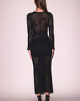 Fleur du Mal Lace Pointelle Knit Decollette Top in Black