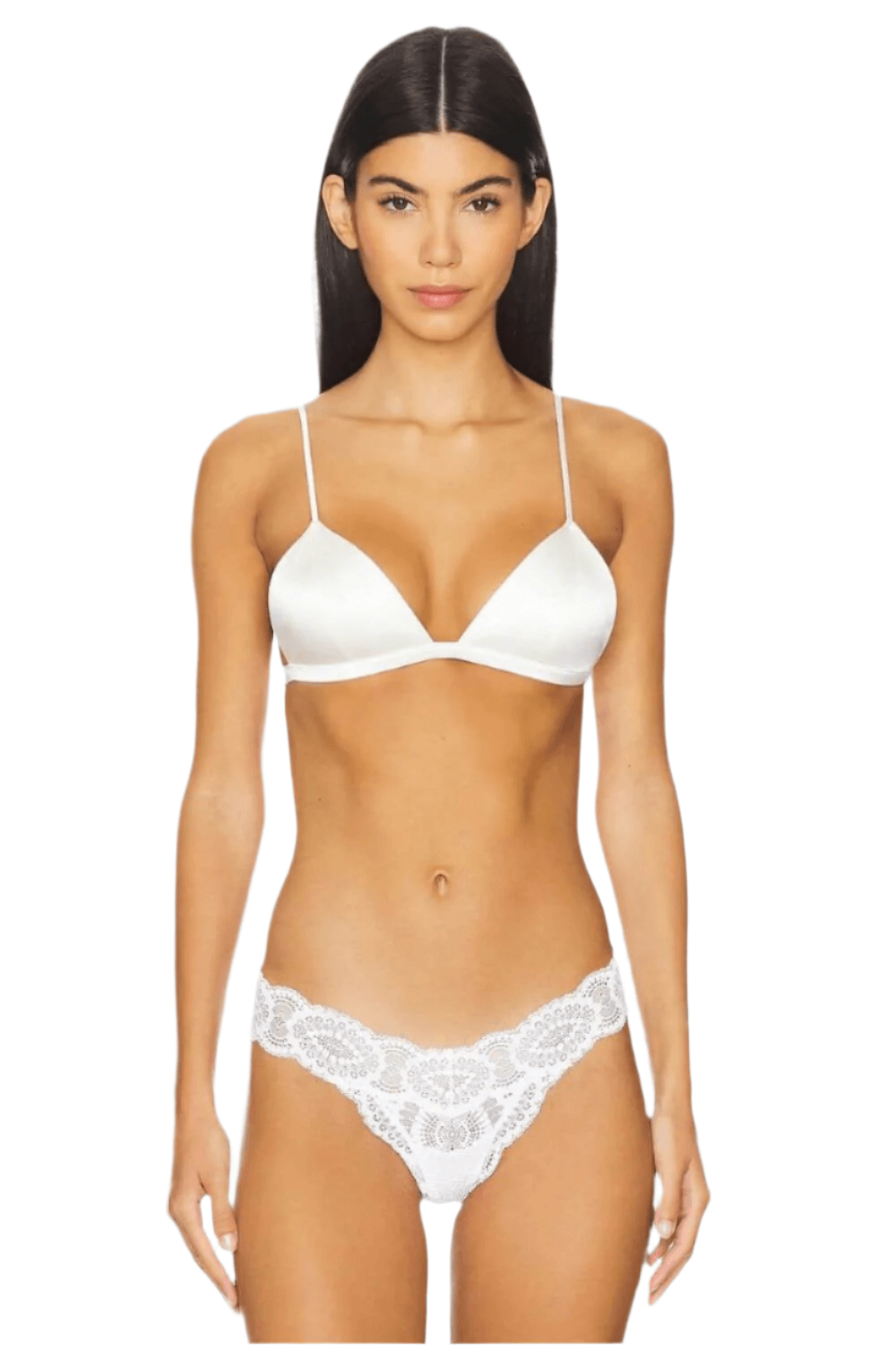 Fleur du Mal Molded Triangle Bra in Ivory