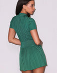 Fleur du Mal Rib Flare Skirt in Lucky Green