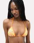 Frankies Bikinis Nick Top with Dove Bottom in Marigold Gingham