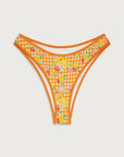 Frankies Bikinis Nick Top and Dove Bottom in Marigold Gingham bottom detail