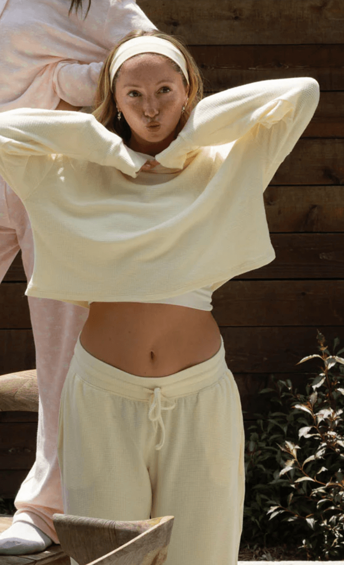 Happy Camp3r Lily Lounge Top and Pants Set in Banana