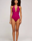 Heidi Klein Ithaca Ring Halterneck One-Piece Swimsuit in Pink