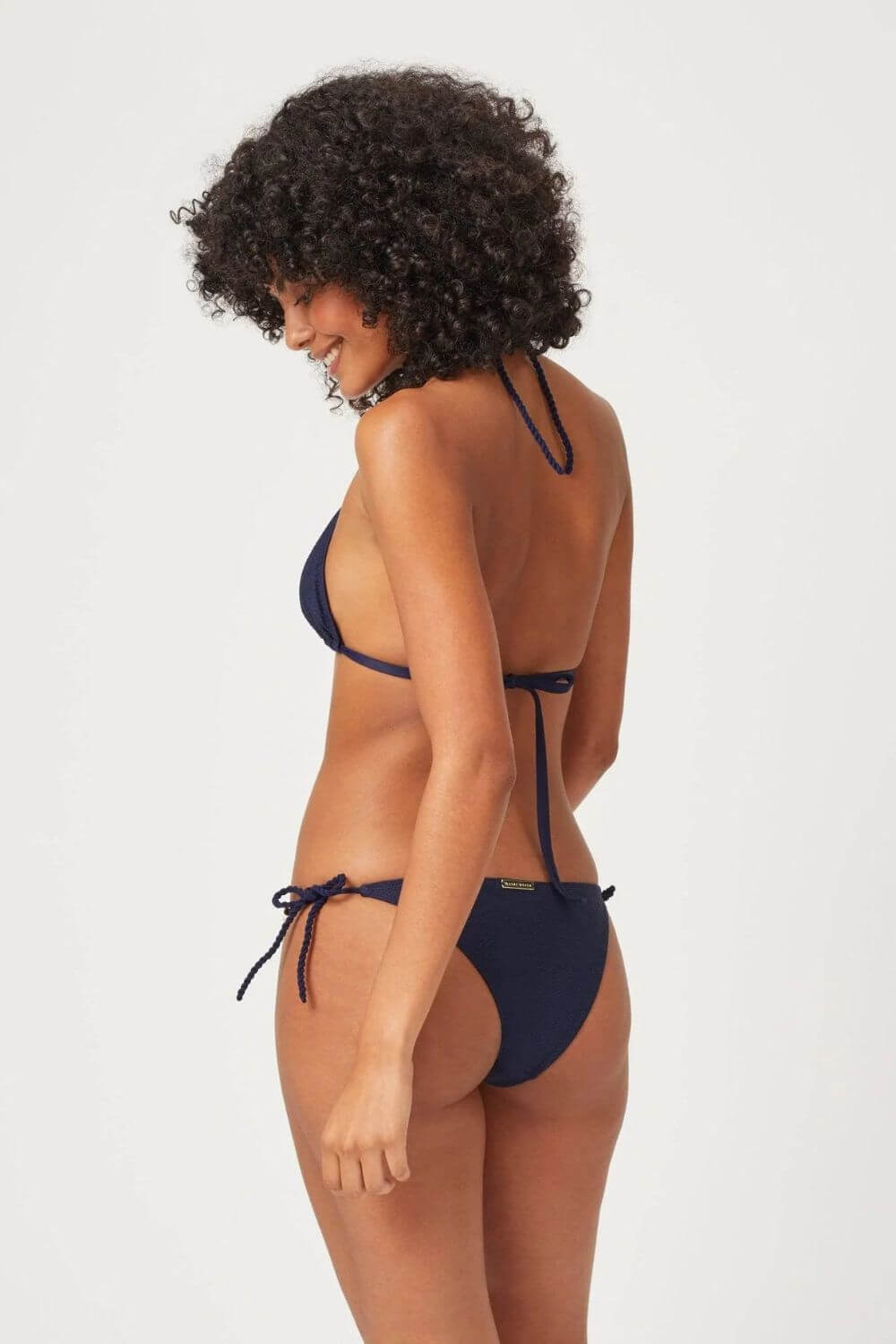 Heidi Klein Navy Triangle Rope Bikini Top and Triangle Bottom Set
