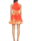 Hemant & Nandita Hema Short Dress with Buckle in Orange