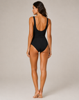 Karla Colletto Basics Square Neck One-Piece in Black