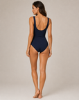 Karla Colletto Basics Square Neck One-Piece in Navy