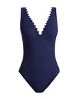 Karla Colletto Ines V-Neck One-Piece in Navy