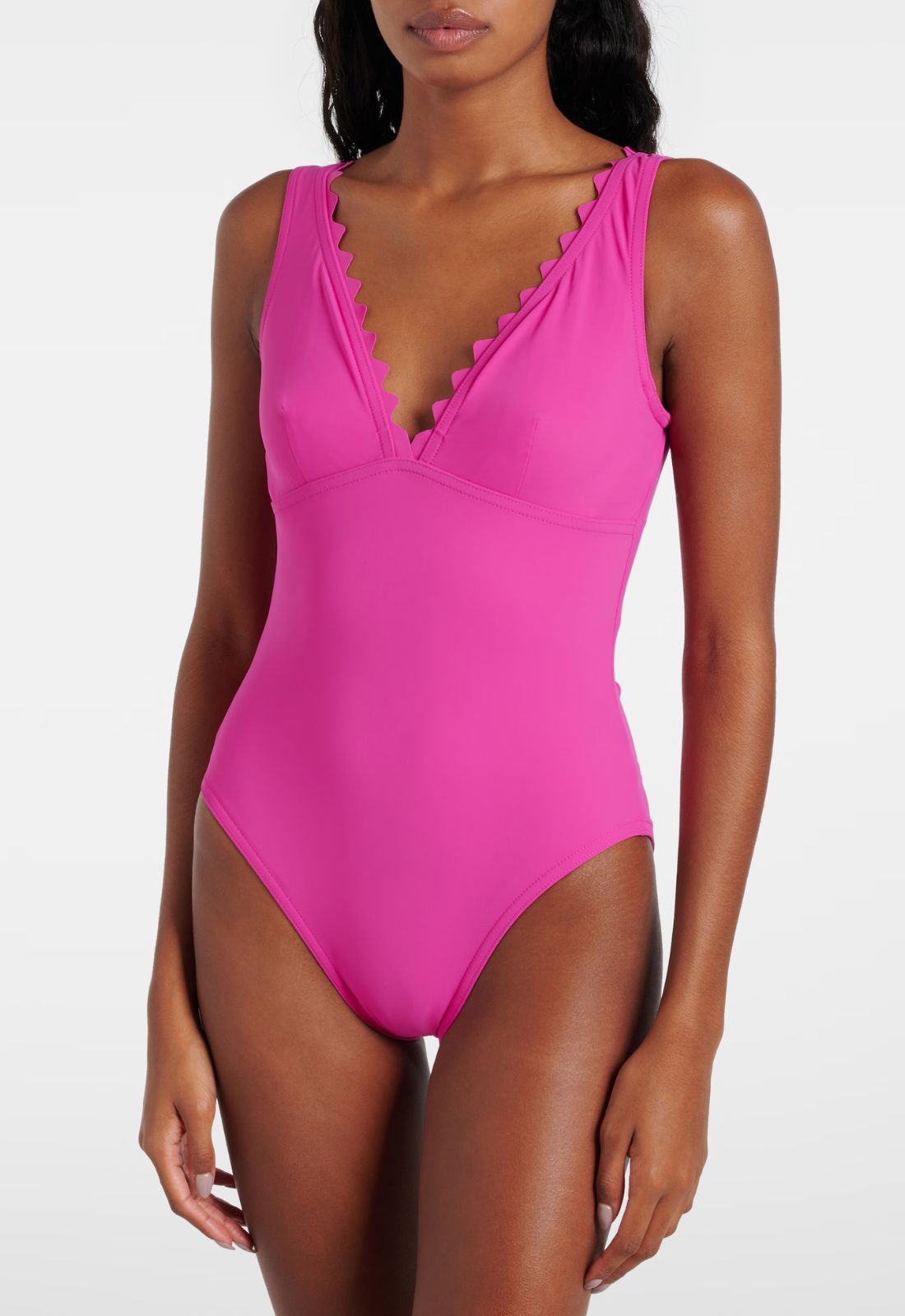 Karla Colletto Ines V-Neck One-Piece in Zinnia