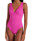 Ines V-Neck One-Piece in Zinnia