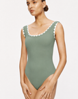 Karla Colletto Lia Round Neck Lichen/Cream